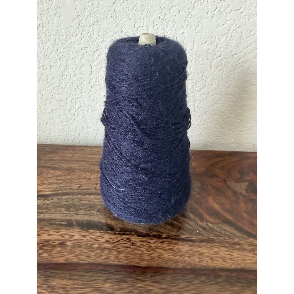 Vintage Caron Yarn Navy Cone Spool Acrylic